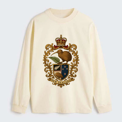 New Zealand Kiwi Emblem - Classic Long Sleeve Shirt - Beige