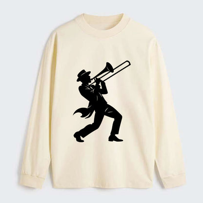 Trombone player jazz improvisation - Classic Long Sleeve Shirt - Beige