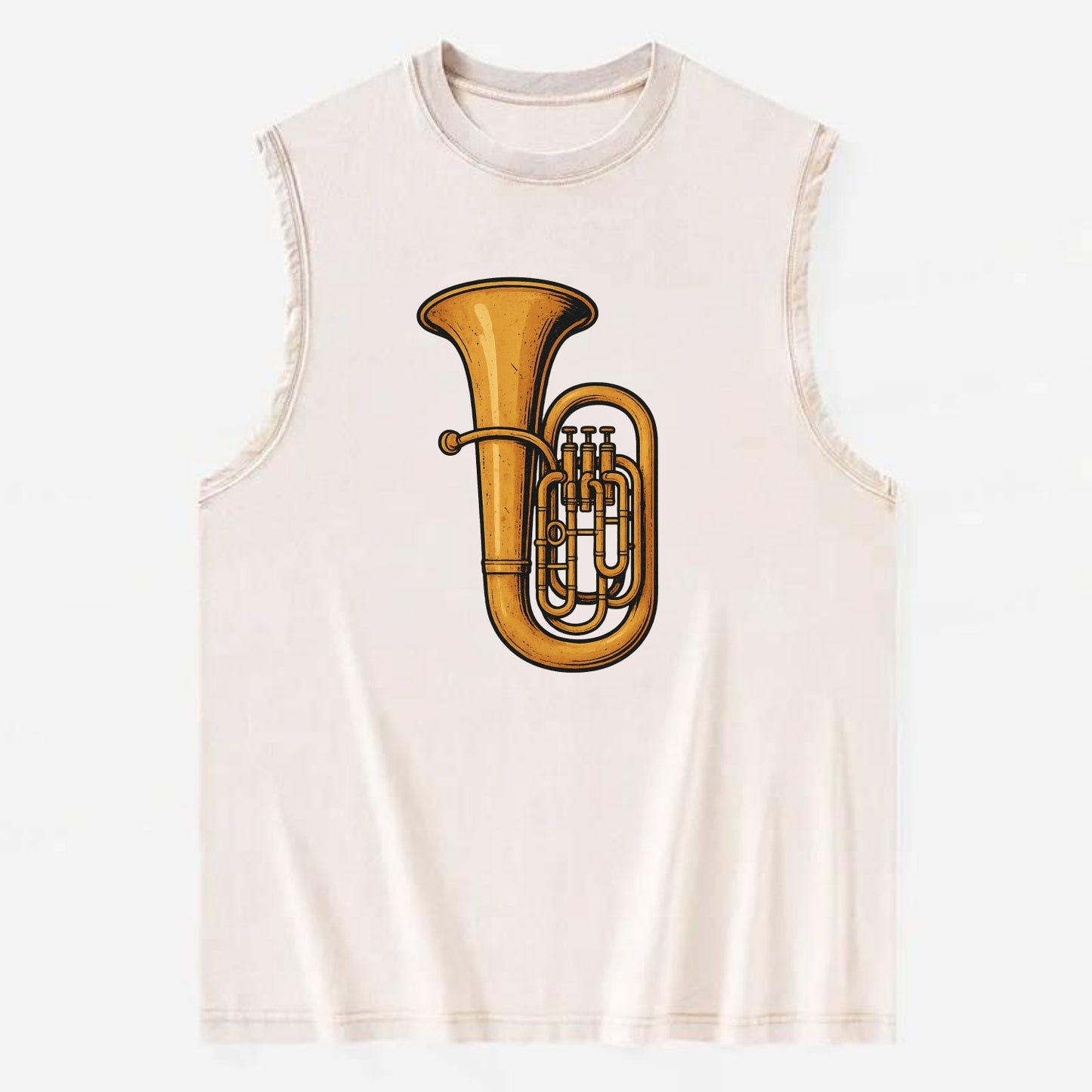 Tuba with large brass bell - Vintage Washed Tank - Beige