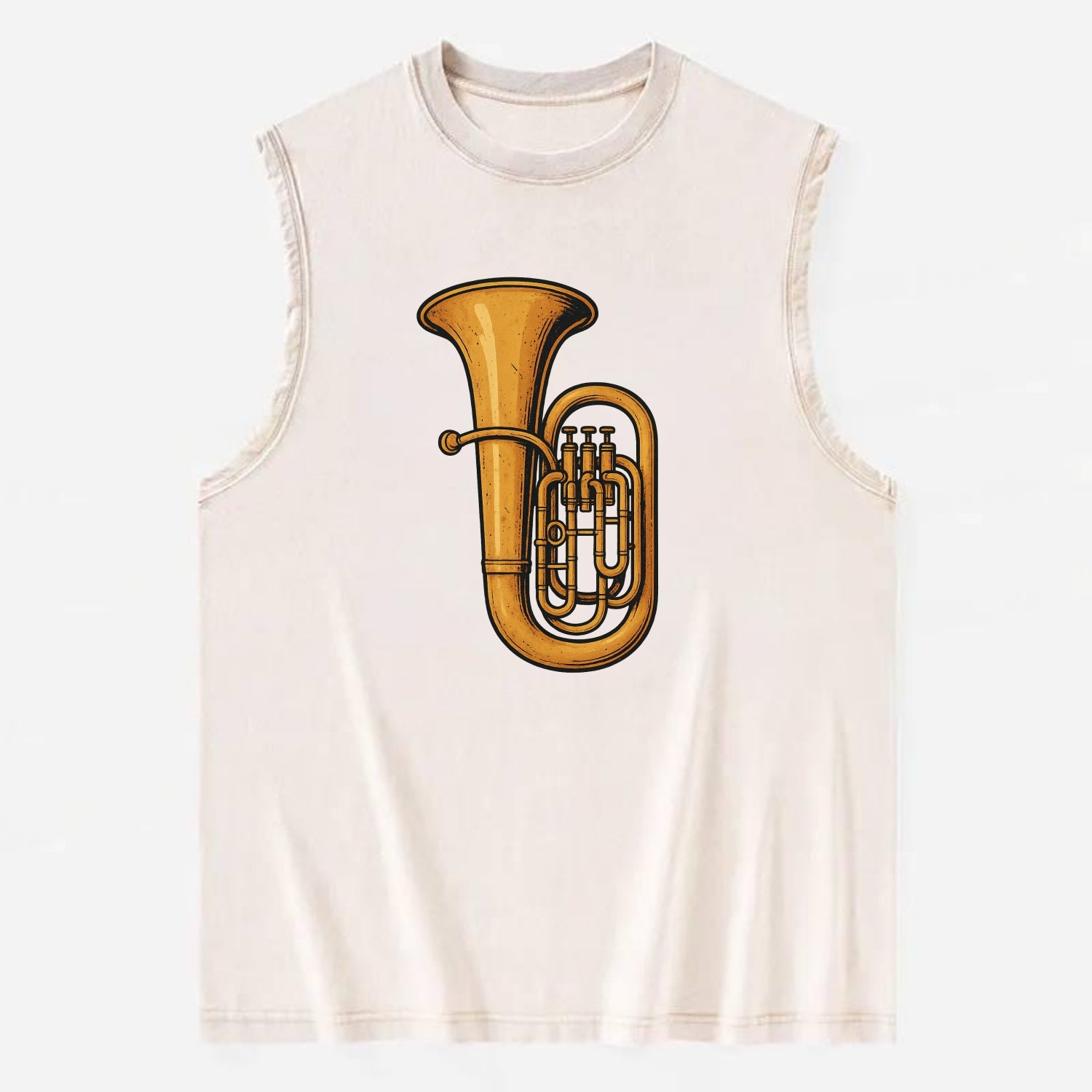 Tuba with large brass bell - Vintage Washed Tank - Beige
