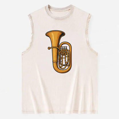 Tuba with large brass bell - Vintage Washed Tank - Beige