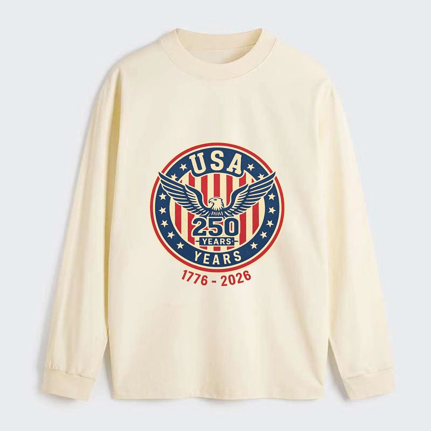 Usa 250 Years Eagle Seal - Classic Long Sleeve Shirt - Beige