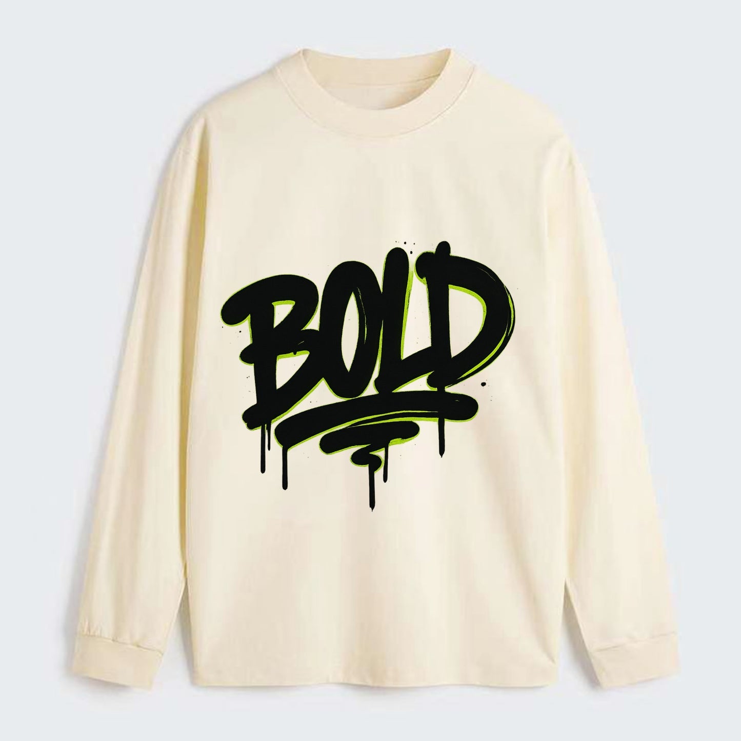 Bold typography design - "BOLD" - courageous, standing out - Classic Long Sleeve Shirt - Beige
