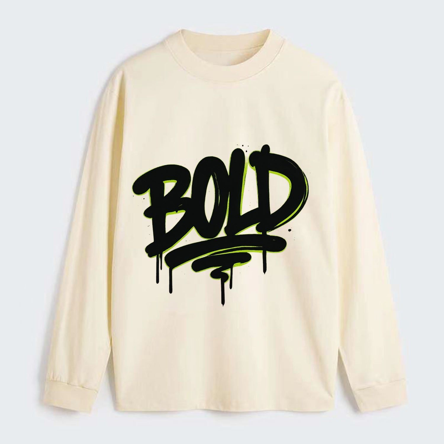 Bold typography design - "BOLD" - courageous, standing out - Classic Long Sleeve Shirt - Beige