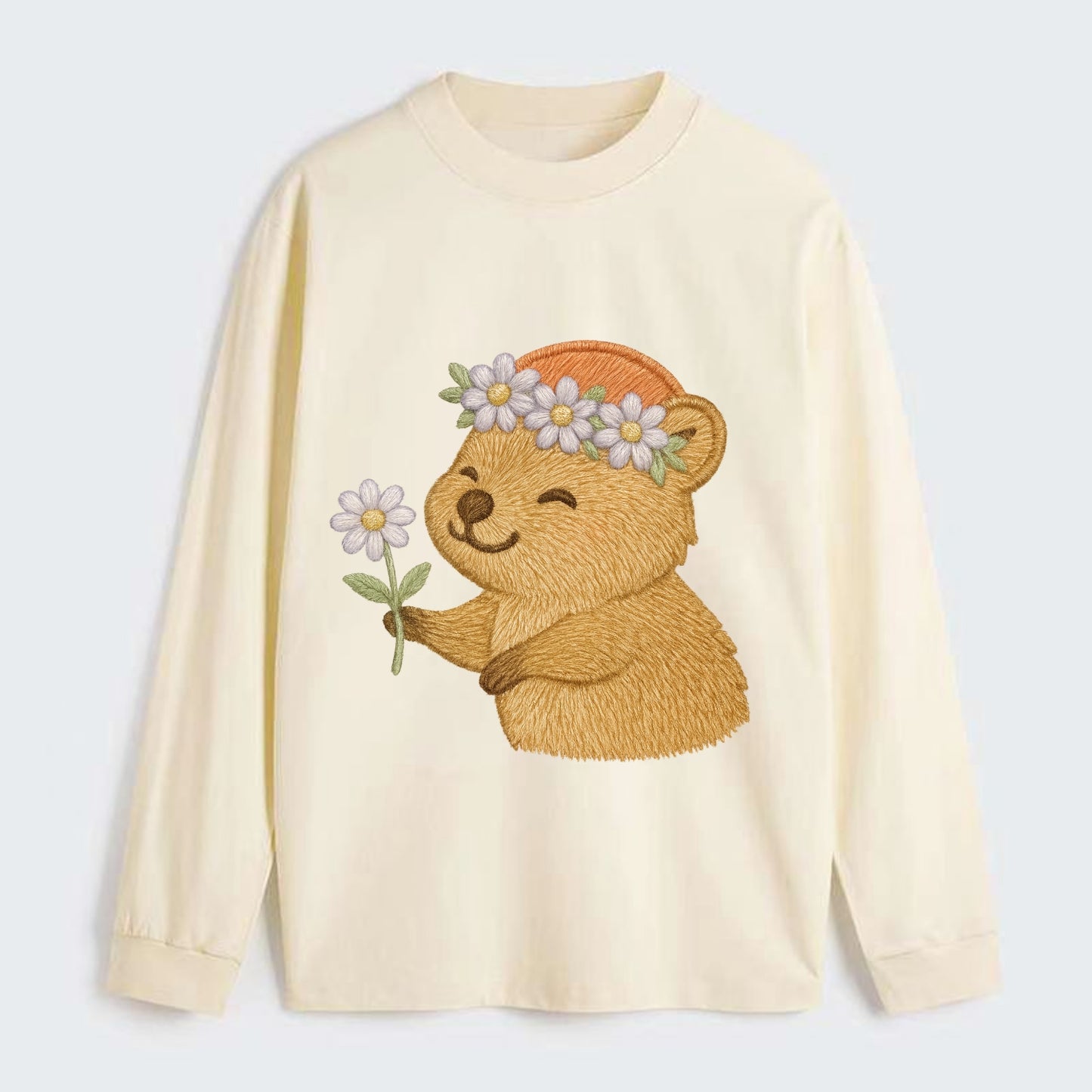 Quokka Daisy Chain - Classic Long Sleeve Shirt - Beige