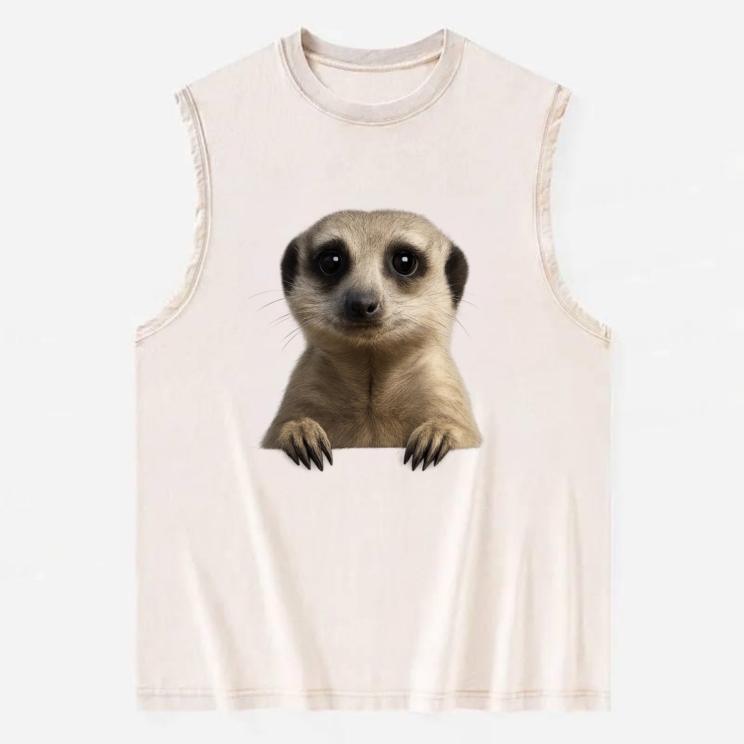 Meerkat  - Vintage Washed Tank - Beige