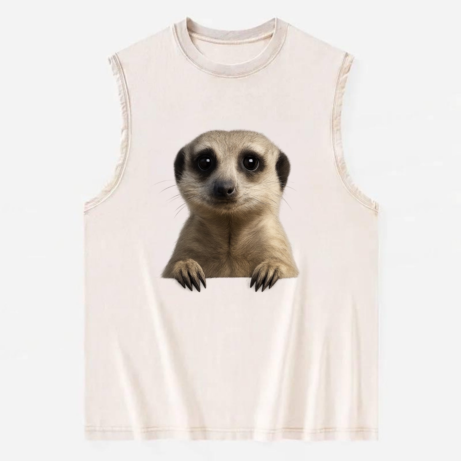 Meerkat  - Vintage Washed Tank - Beige