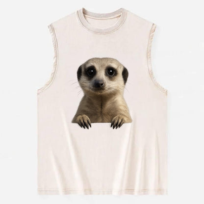 Meerkat  - Vintage Washed Tank - Beige
