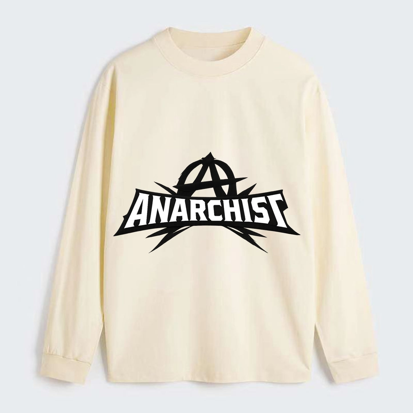 Bold typography design - "ANARCHIST" - no masters, self-governed - Classic Long Sleeve Shirt - Beige