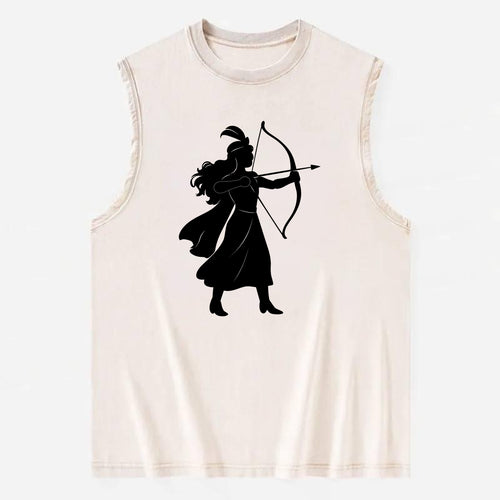 Warrior princess with bow and arrow - Vintage Washed Tank