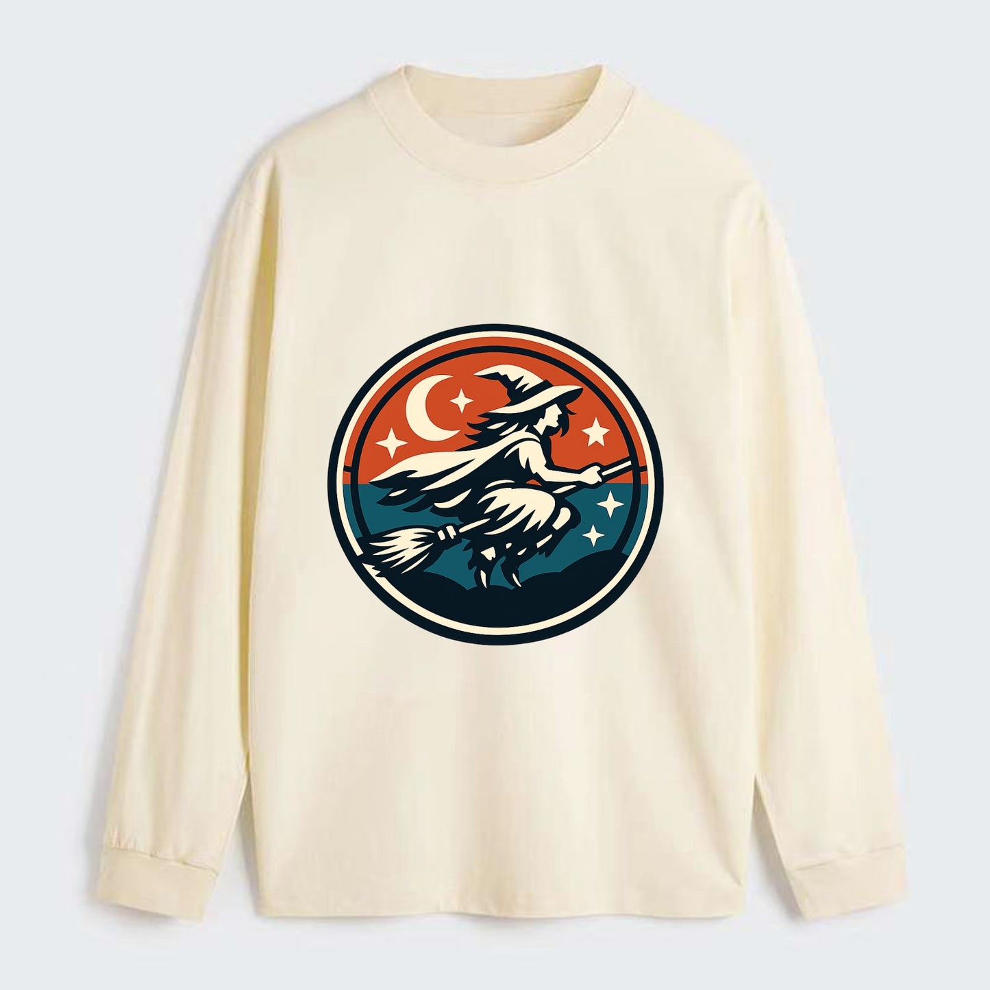 Mystic Night Witch Emblem - Classic Long Sleeve Shirt - Beige