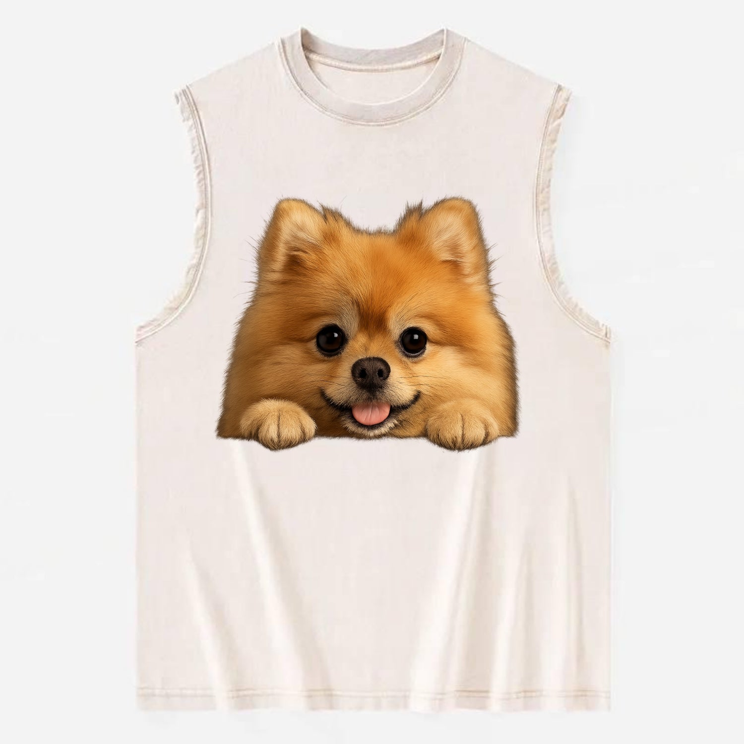Pomeranian  - Vintage Washed Tank - Beige