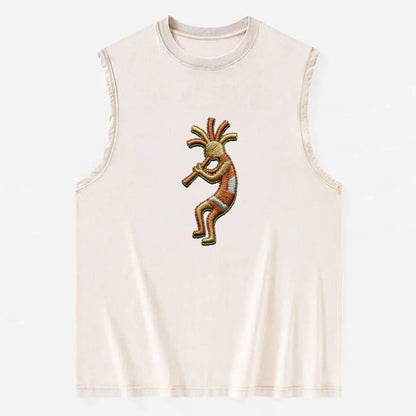 Kokopelli - Vintage Washed Tank - Beige