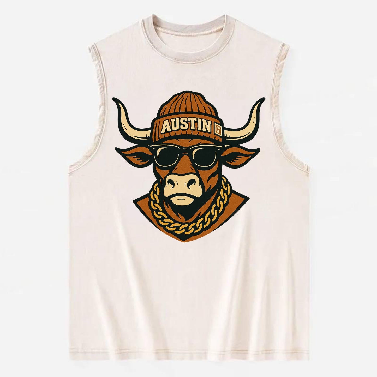 Austin Longhorn - Vintage Washed Tank - Beige
