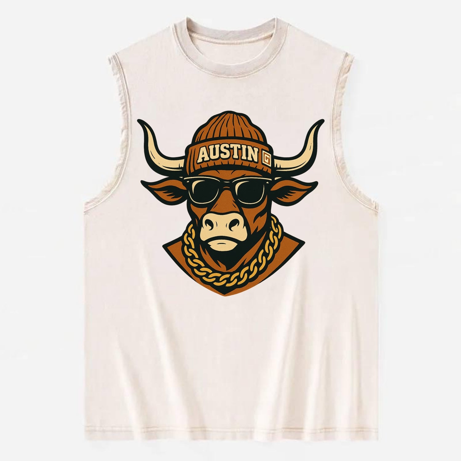 Austin Longhorn - Vintage Washed Tank - Beige
