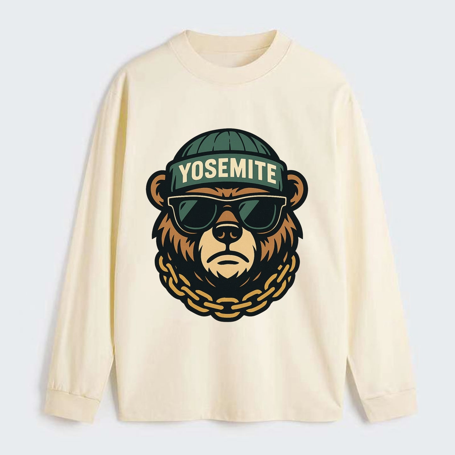 Yosemite Bear - Classic Long Sleeve Shirt - Beige