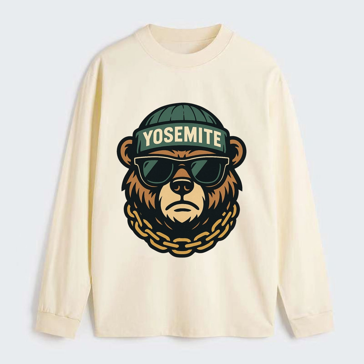 Yosemite Bear - Classic Long Sleeve Shirt - Beige