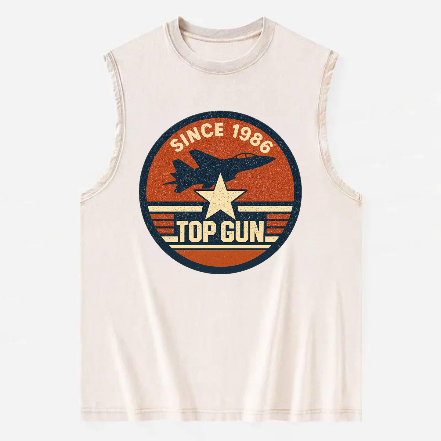 Top Gun Since 1986 - Vintage Washed Tank - Beige