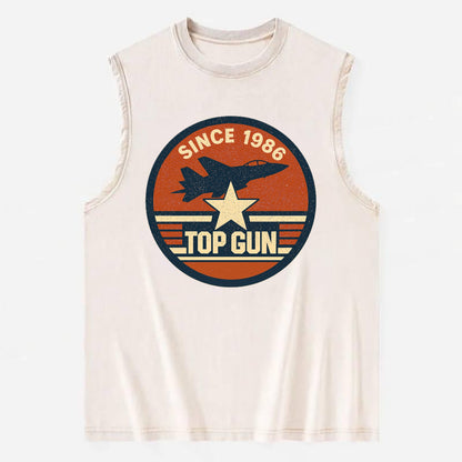 Top Gun Since 1986 - Vintage Washed Tank - Beige
