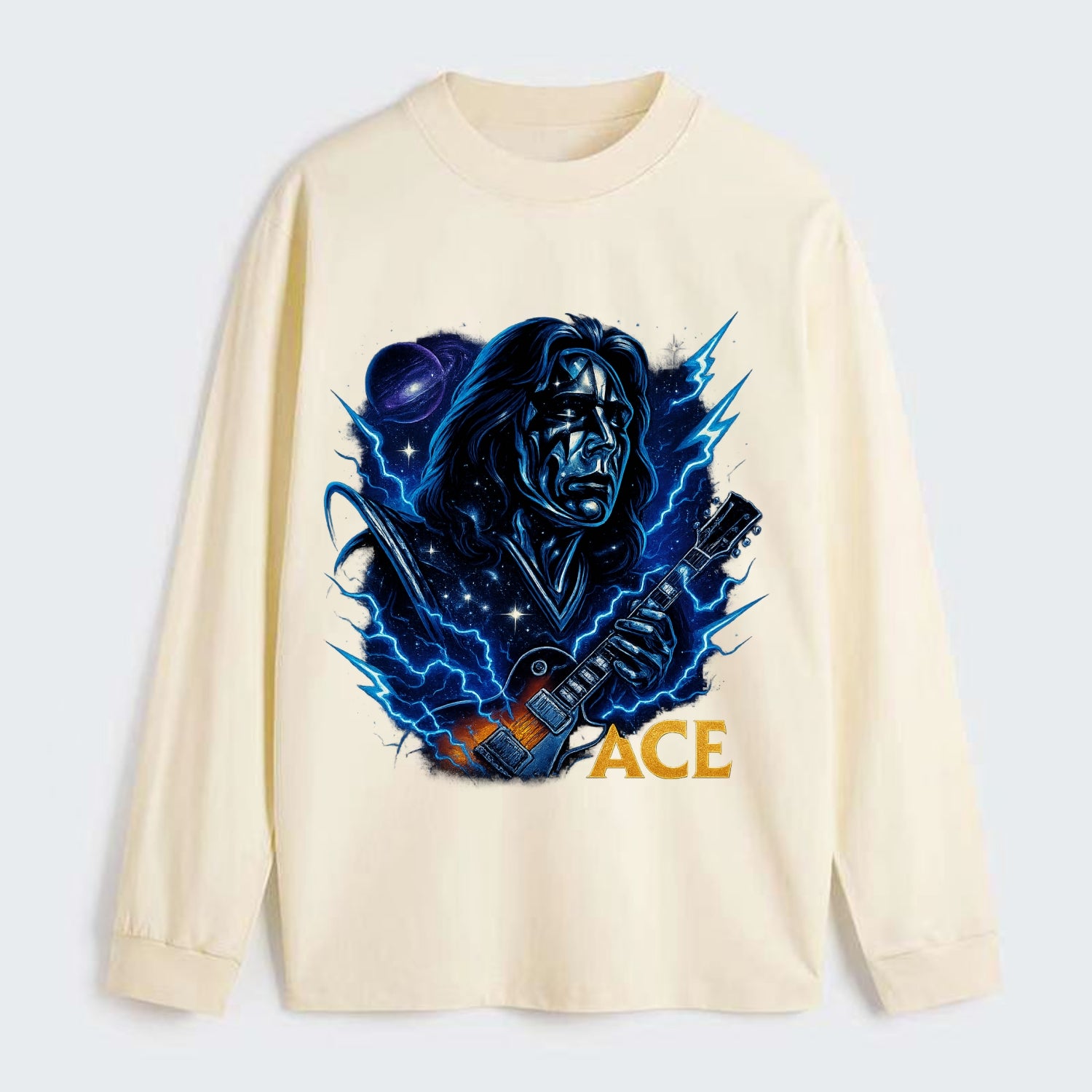 Cosmic Chrome Portrait - Classic Long Sleeve Shirt - Beige