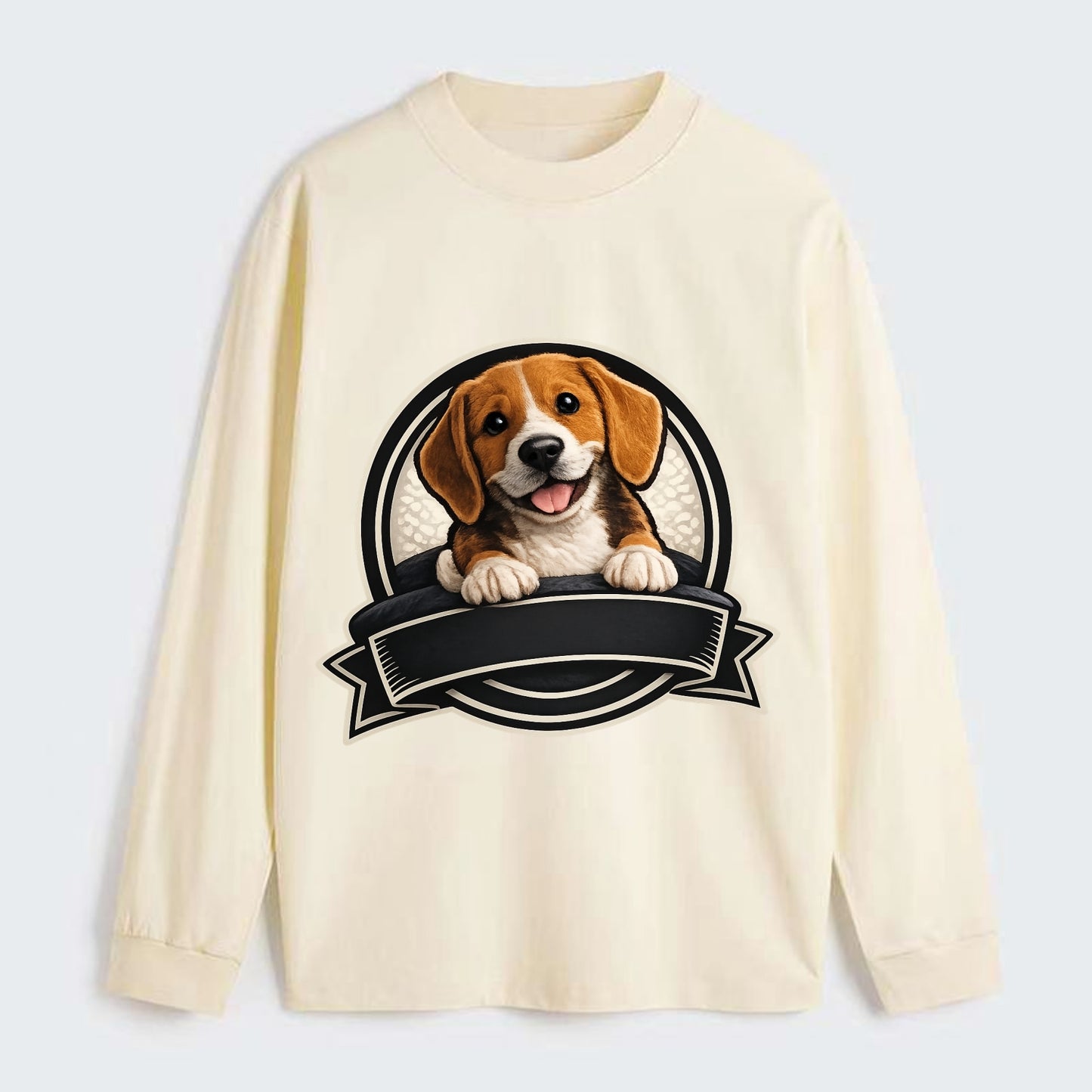 Paws Up Beagle - Classic Long Sleeve Shirt - Beige