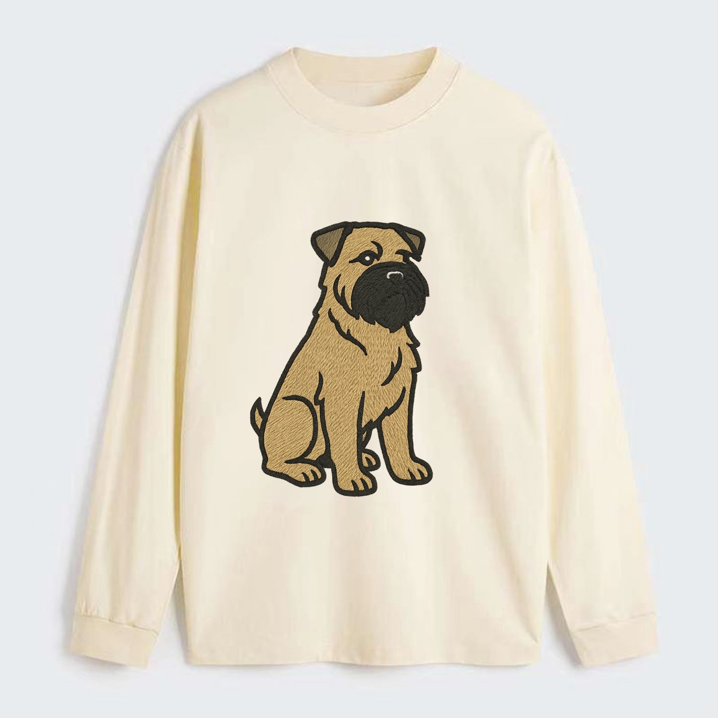 Bouvier des Flandres - Fawn rough coat embroidered design - Classic Long Sleeve Shirt - Beige
