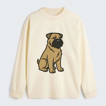 Bouvier des Flandres - Fawn rough coat embroidered design - Classic Long Sleeve Shirt - Beige