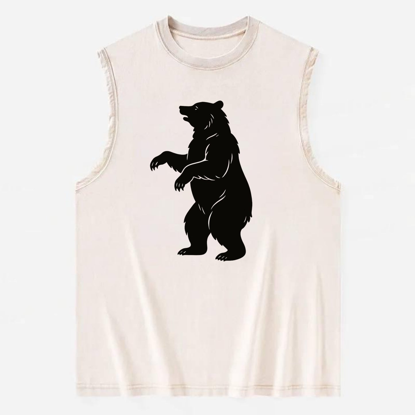 Bear standing on hind legs - Vintage Washed Tank - Beige