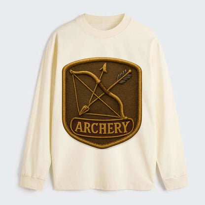 Bow and arrow crossed - archery enthusiast - Classic Long Sleeve Shirt - Beige