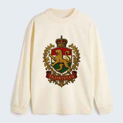 Tajikistan Heritage Badge - Classic Long Sleeve Shirt - Beige