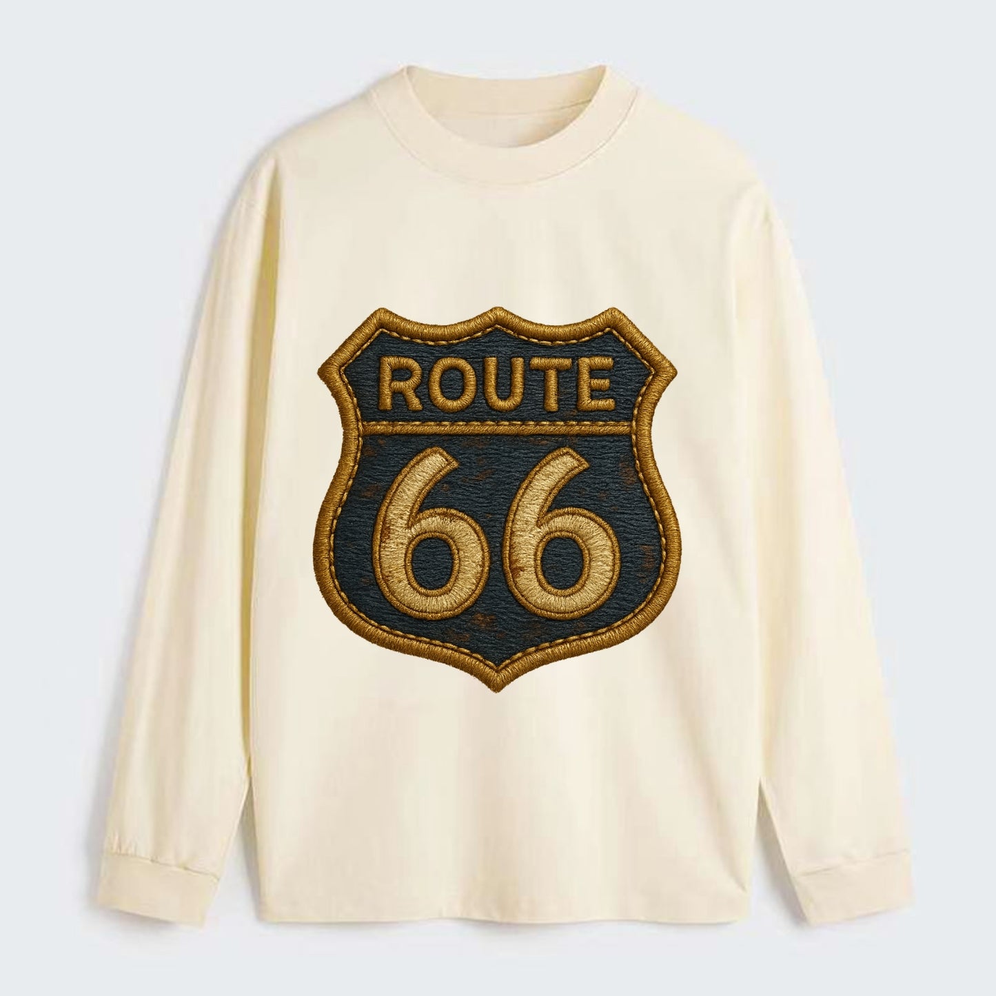 Route 66  - Classic Long Sleeve Shirt - Beige
