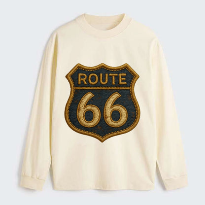 Route 66  - Classic Long Sleeve Shirt - Beige