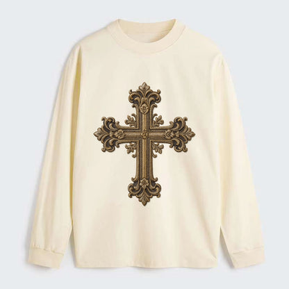 Victorian Cross  - Classic Long Sleeve Shirt - Beige