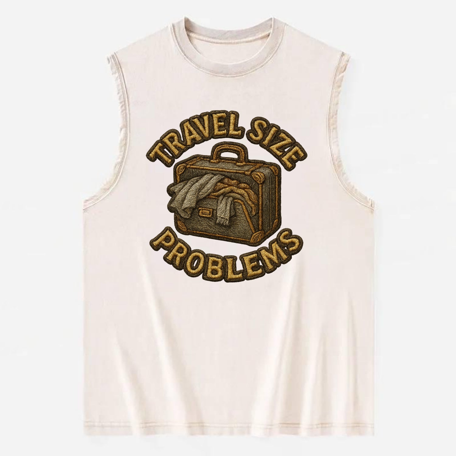 Travel Size Problems  - Vintage Washed Tank - Beige