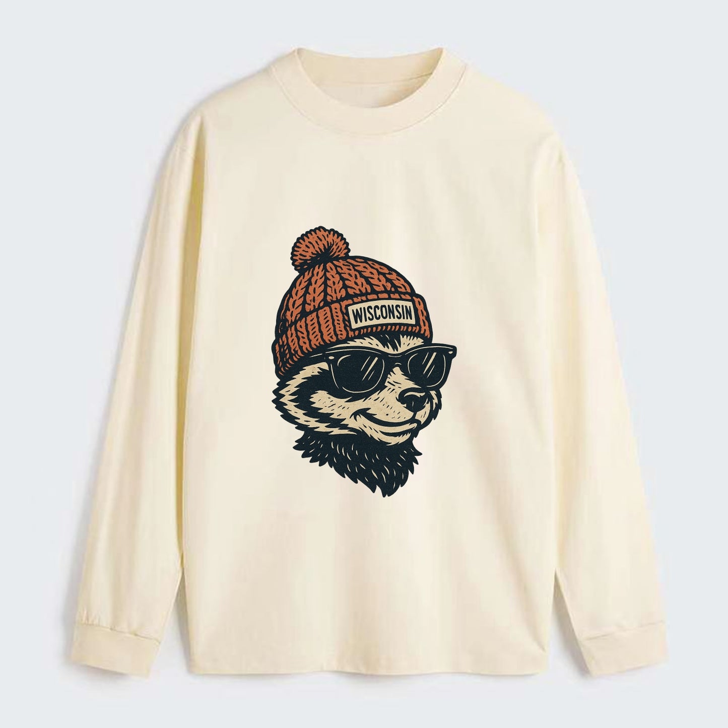 Madison Badge - Classic Long Sleeve Shirt - Beige