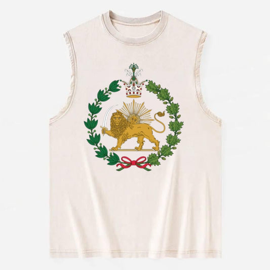 Iran Lion - Vintage Washed Tank - Beige