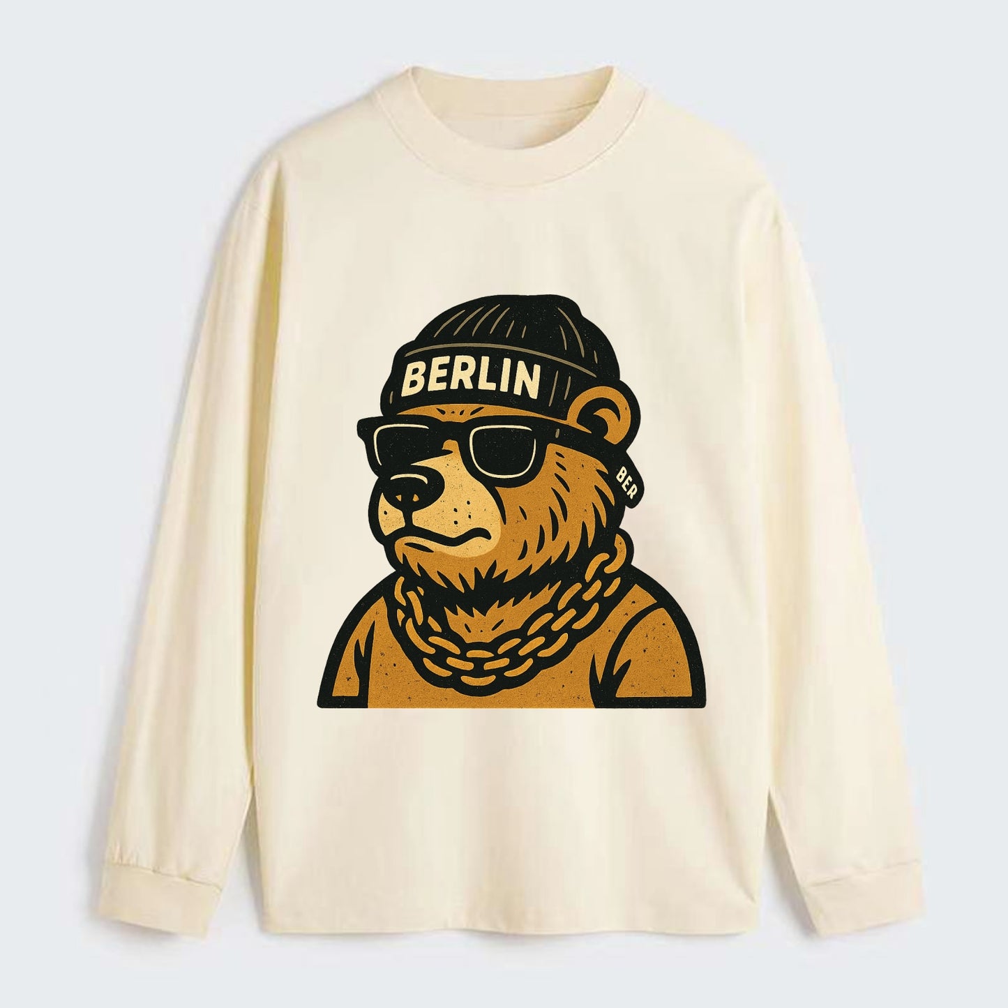 Berlin Bear - Classic Long Sleeve Shirt - Beige