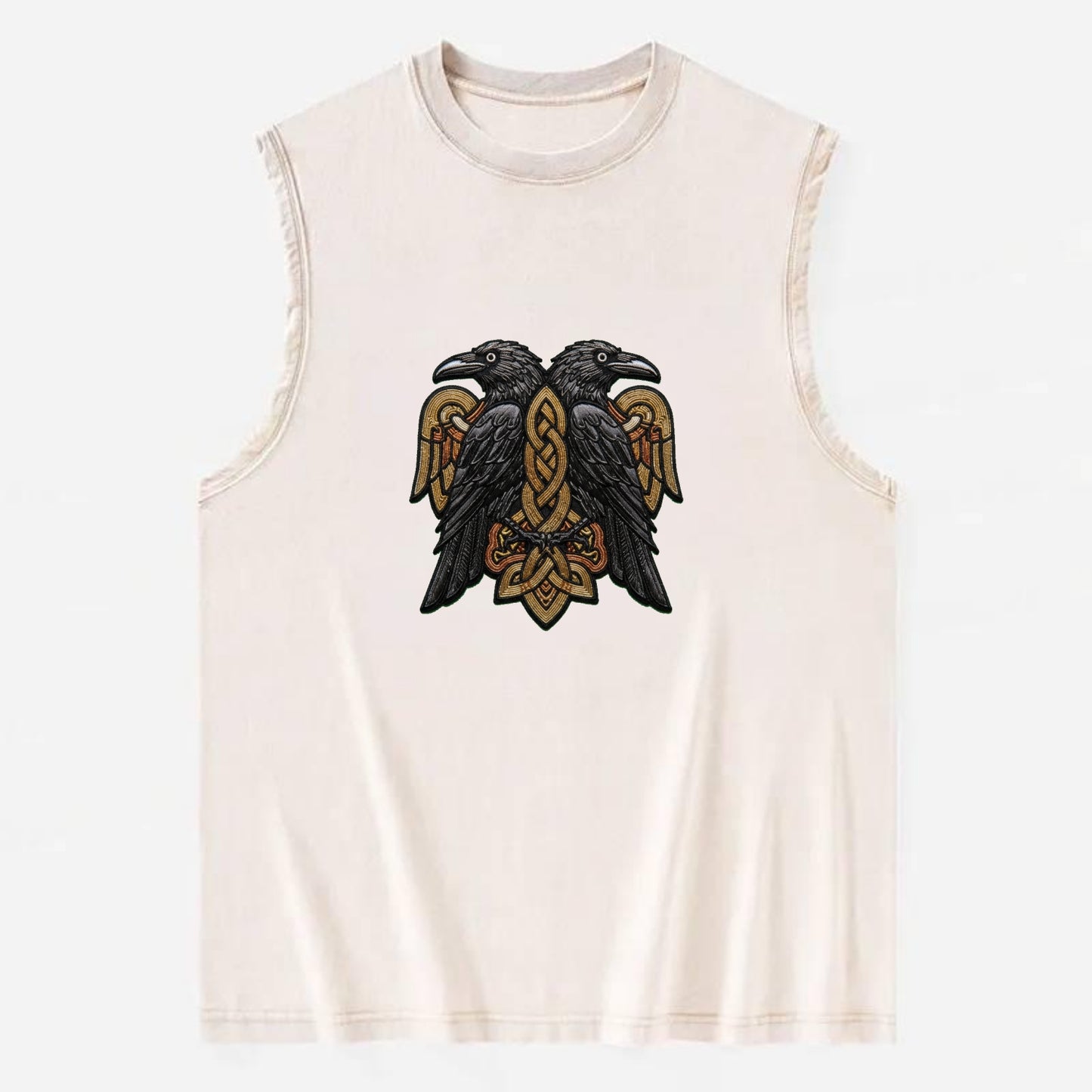 Odin's Ravens - Vintage Washed Tank - Beige