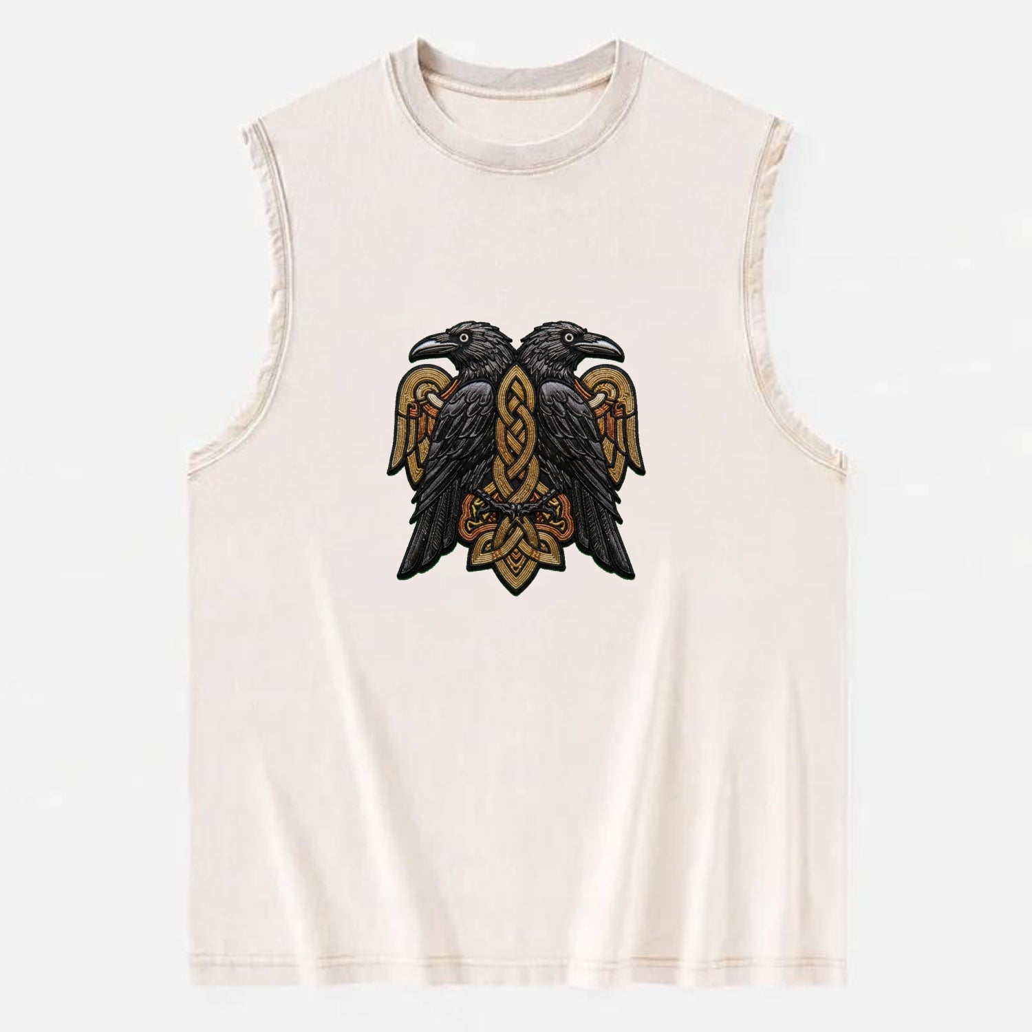 Odin's Ravens - Vintage Washed Tank - Beige