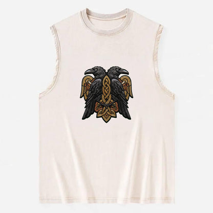 Odin's Ravens - Vintage Washed Tank - Beige