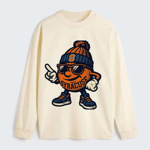 Syracuse Orange wearing Syracuse beanie with S patch - Classic Long Sleeve Shirt