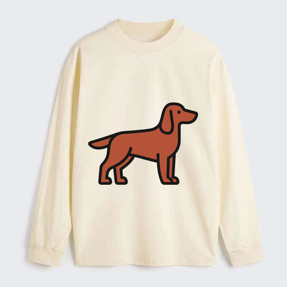 Irish Setter - Red/chestnut flat side profile - Classic Long Sleeve Shirt - Beige