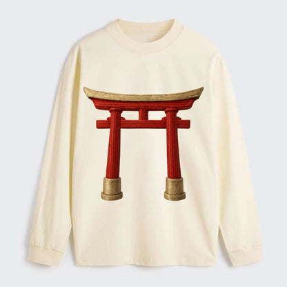 Japanese Torii Gate  - Classic Long Sleeve Shirt - Beige