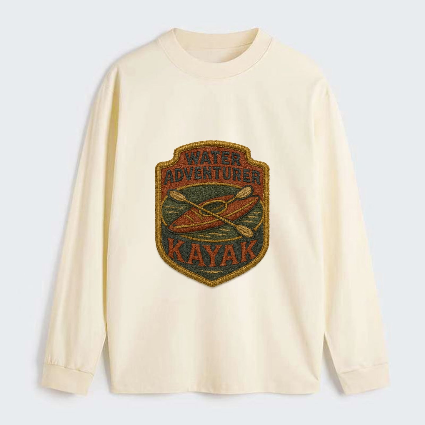 Kayak with paddle - water adventurer - Classic Long Sleeve Shirt - Beige