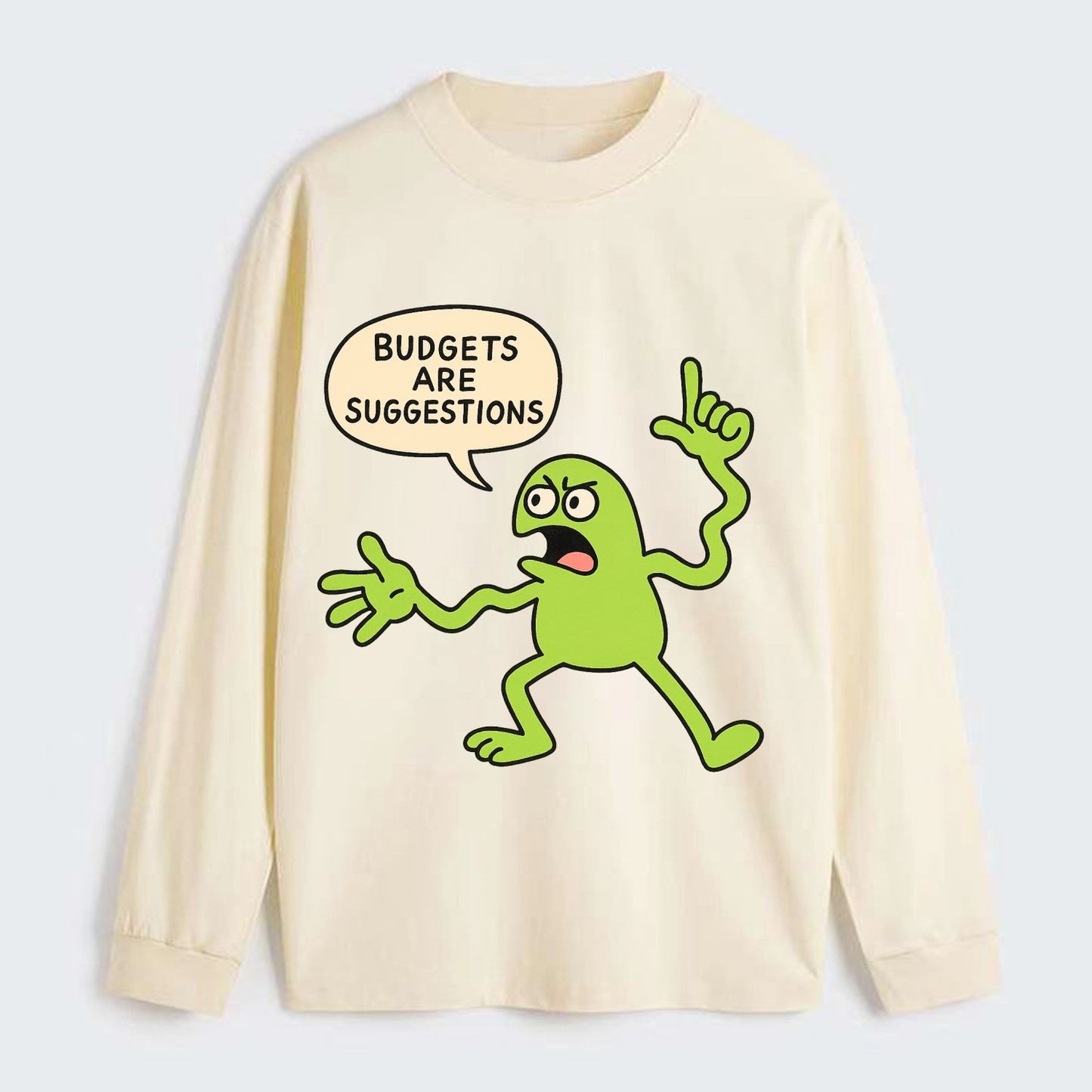 BUDGETS ARE SUGGESTIONS | Rebellious calculator - Classic Long Sleeve Shirt - Beige