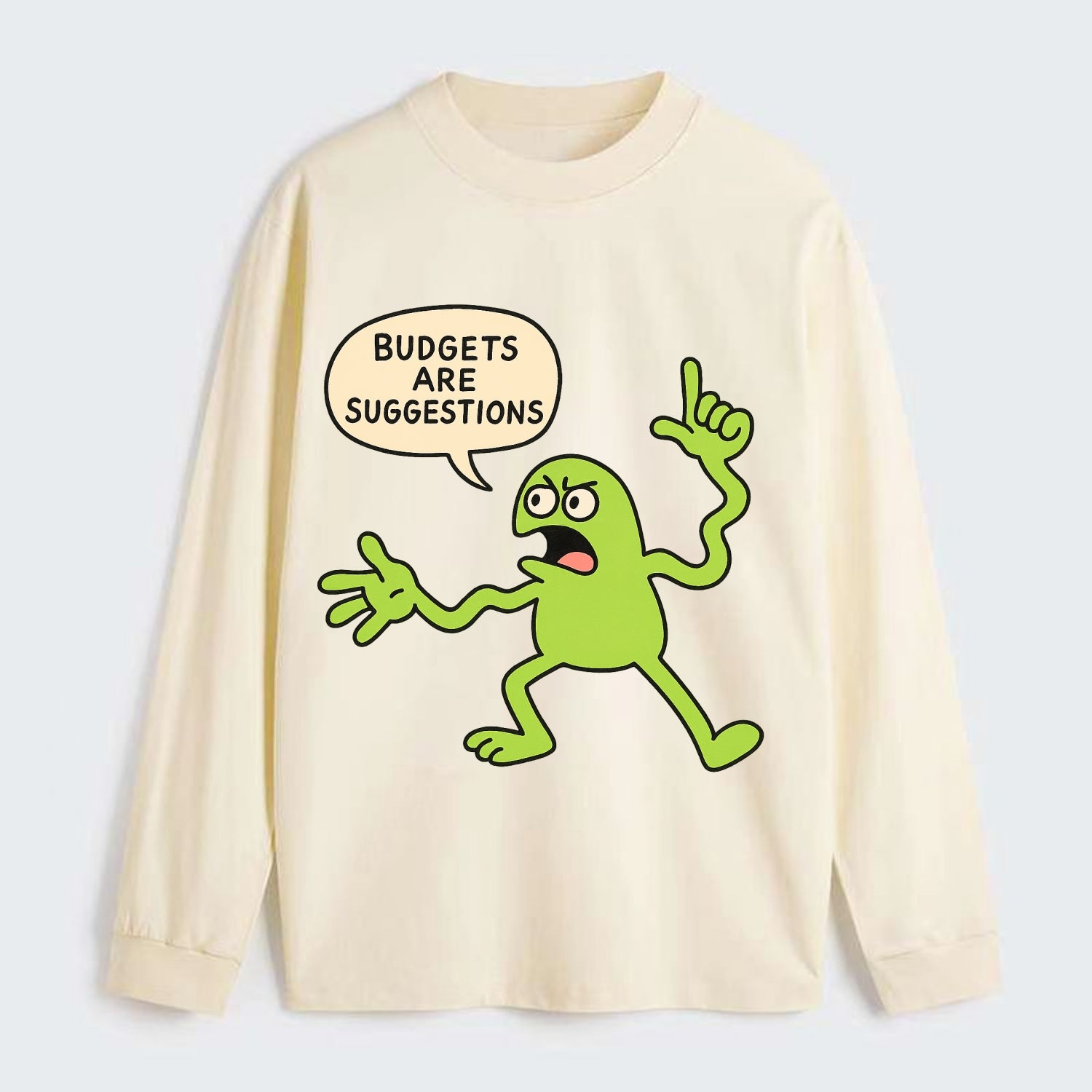 BUDGETS ARE SUGGESTIONS | Rebellious calculator - Classic Long Sleeve Shirt - Beige