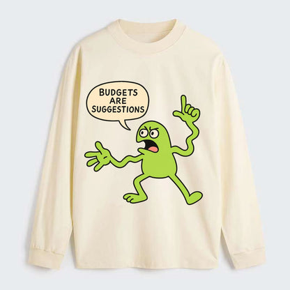 BUDGETS ARE SUGGESTIONS | Rebellious calculator - Classic Long Sleeve Shirt - Beige