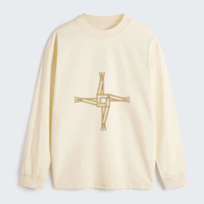 Saint Brigid's Cross  - Classic Long Sleeve Shirt - Beige