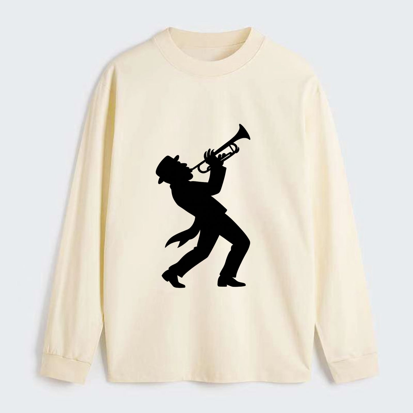 Trumpet player hitting high note - Classic Long Sleeve Shirt - Beige