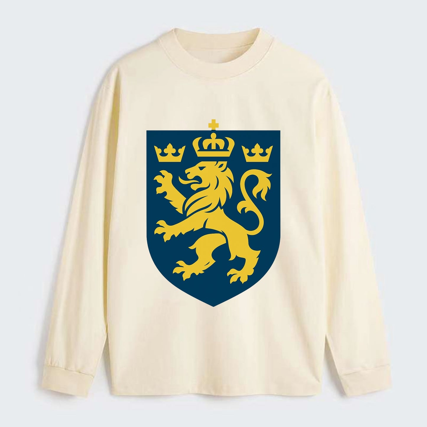 Sweden Three Crowns Emblem - Classic Long Sleeve Shirt - Beige